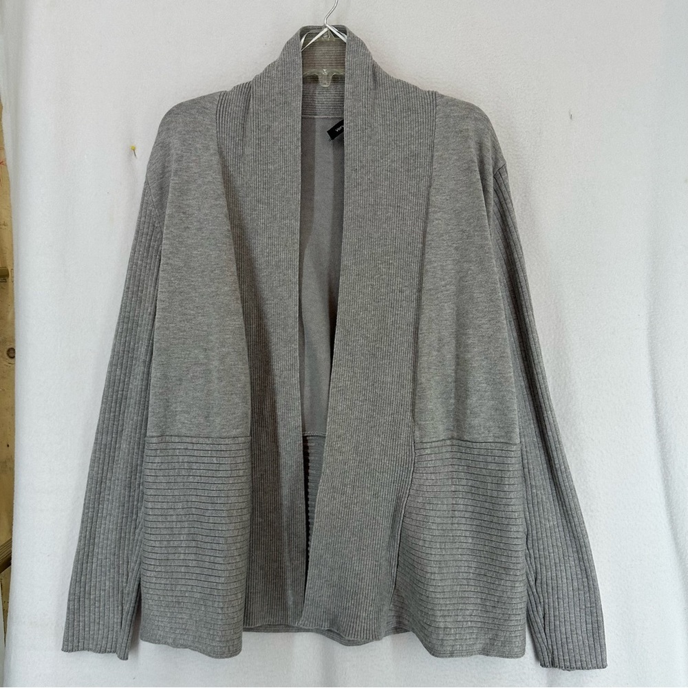 Verve Ami Open Front Cardigan Ribbed Sweater Women’s XL Grey